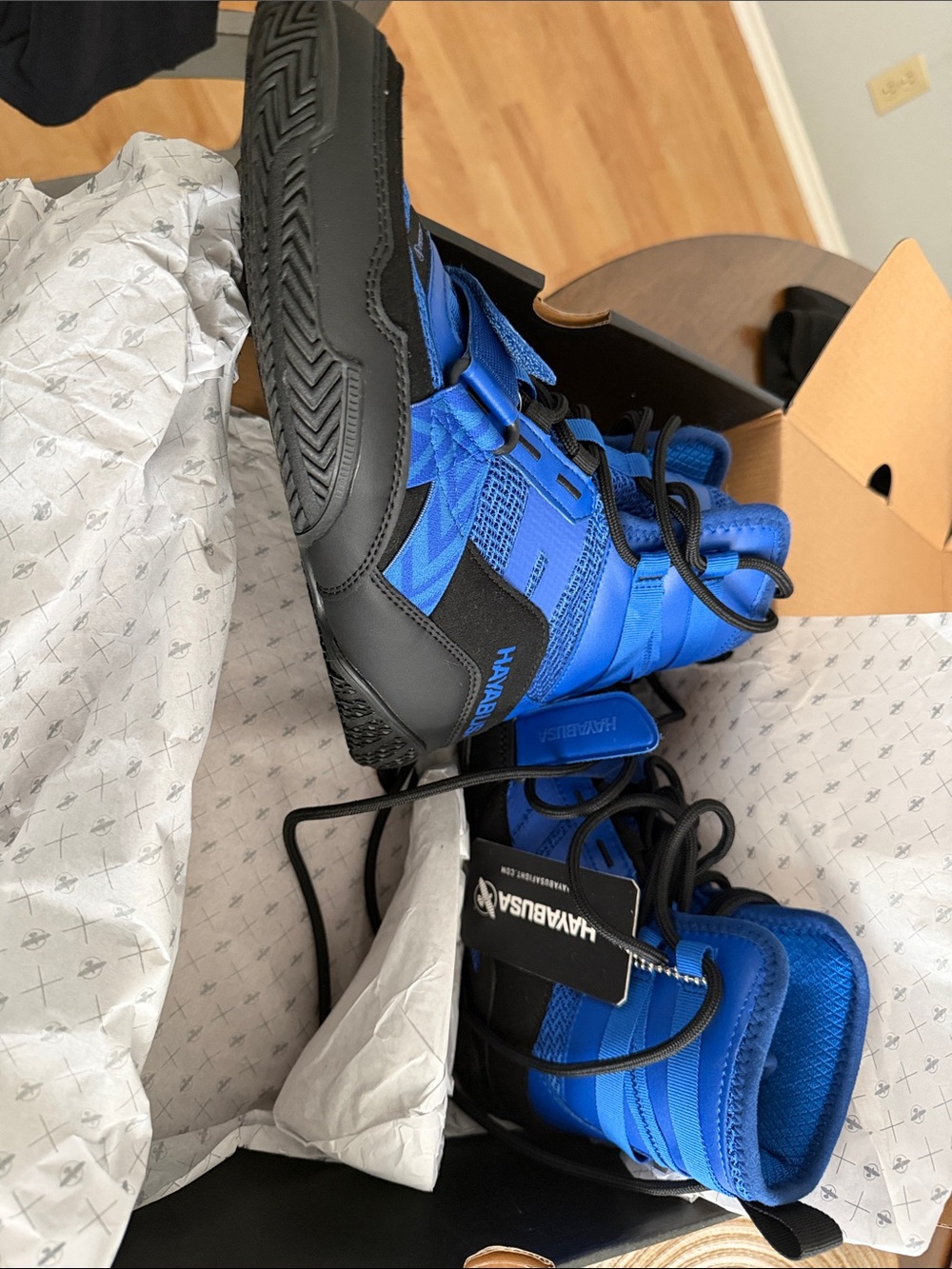 Hayabusa Men's Boxing Shoes in Blue and Black